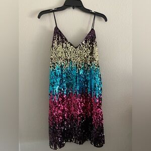 H&M Dress Sparkle Sequin Colorful Concert festival